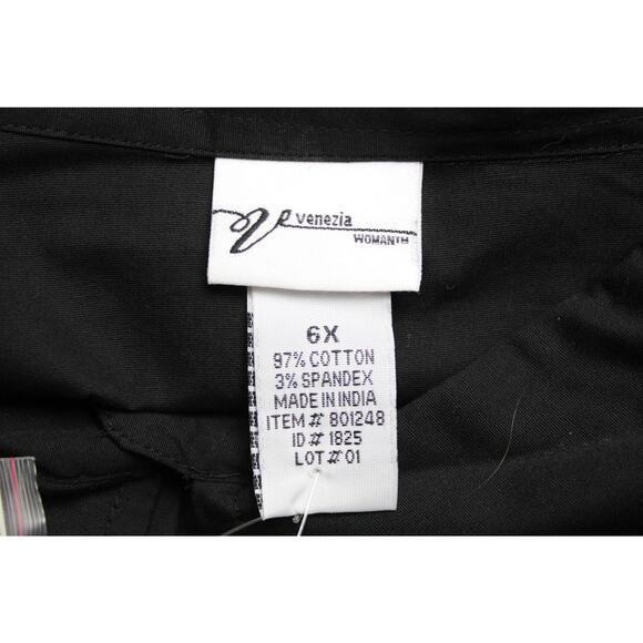 Venezia Woman Shirt Womens 6X Black Button Front Stretch Long Sleeve Collared - Picture 3 of 6